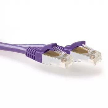 ACT Purple 25 meter LSZH SFTP CAT6A patch cable snagless with RJ45 connectors
