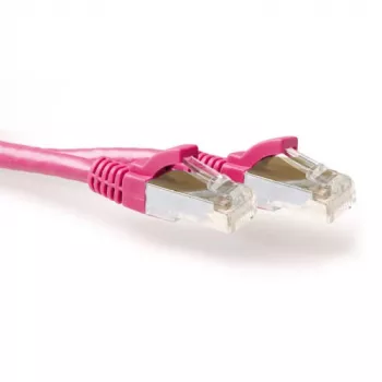 ACT Pink 2 meter LSZH SFTP CAT6A patch cable snagless with RJ45 connectors