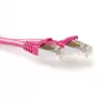 ACT Pink 25 meter LSZH SFTP CAT6A patch cable snagless with RJ45 connectors