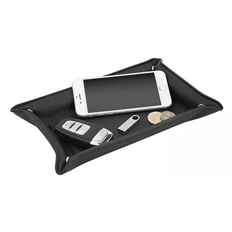 WEDO 750 25001 Valet Tray, Faux Leather, Black