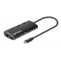 Manhattan USB-C Dock/Hub with Card Reader, Ports (x6): Ethernet, HDMI, USB-A (x3) and USB-C, With Power Delivery (100W) to USB-C Port (Note additional USB-C wall charger and USB-C cable needed), Universal for all devices, Aluminium, Equivalent to DKT30CSDHPD3