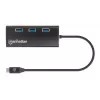 Manhattan USB-C Dock/Hub with Card Reader, Ports (x6): Ethernet, HDMI, USB-A (x3) and USB-C, With Power Delivery (100W) to USB-C Port (Note additional USB-C wall charger and USB-C cable needed), Universal for all devices, Aluminium, Equivalent to DKT30CSDHPD3