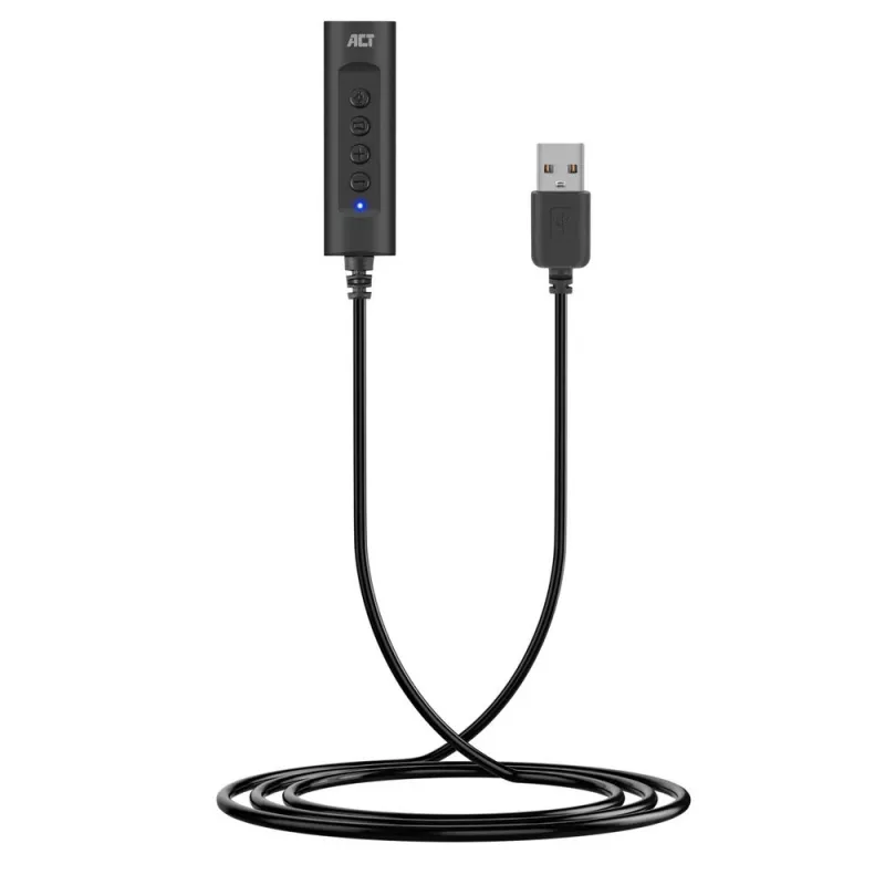 ACT AC9360 audio card USB 3.5 mm headphone connectivity 4 buttons