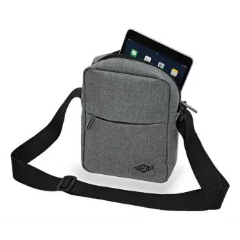 Messenger bag WEDO 59 350512 — Polyester grey unisex shoulder/handbag, zipper closure