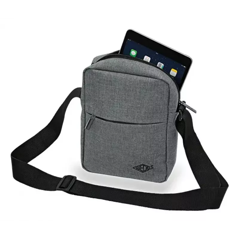 Messenger bag WEDO 59 350512 — Polyester grey unisex shoulder/handbag, zipper closure