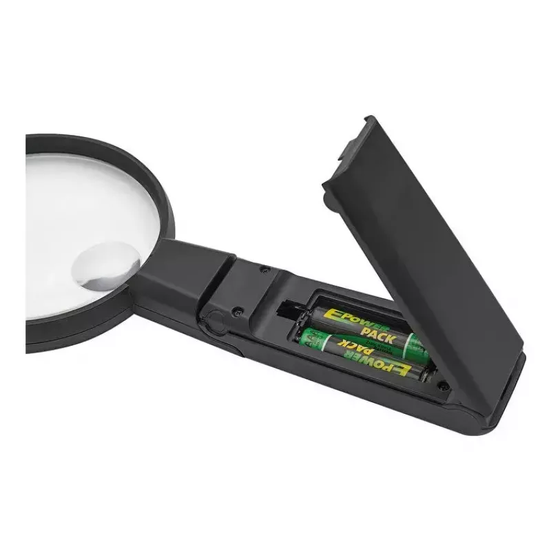 Handheld LED Magnifier WEDO 271 7565 — 5× Magnification, Battery Powered, Black/White