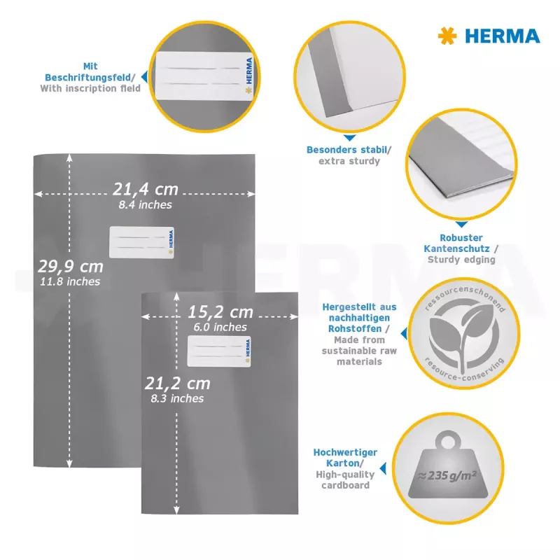Magazine/book cover HERMA 19764 Light Blue Cardboard 1 pc