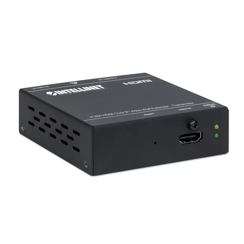 Intellinet H.264 HDMI Over IP Video Wall Extender - Transmitter Distributes an H.264-compressed 1080p HDMI Signal up to 500 m (1,640 ft.) Over a Network; Video Wall, Unicast & Multicast Streaming; Mountable, Black