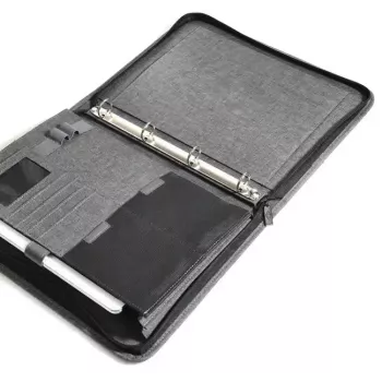 Personal organizer WEDO 58 354412 A4 grey polyester with 4-ring mechanism