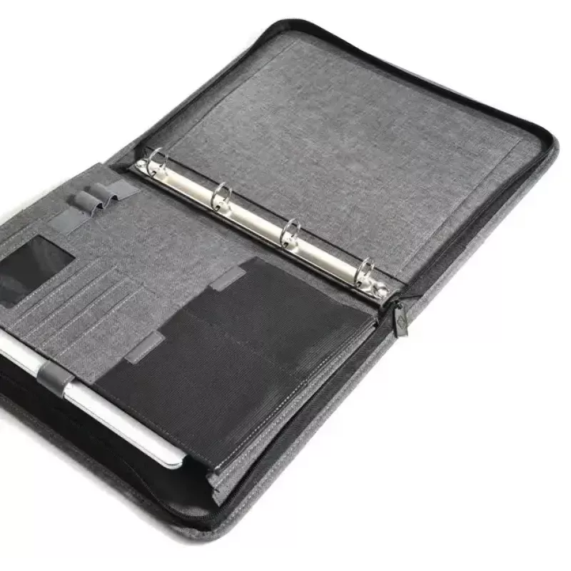 Personal organizer WEDO 58 354412 A4 grey polyester with 4-ring mechanism