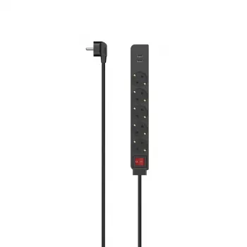 Hama 00223184 power extension 1.4 m 5 AC outlet(s) Indoor Black