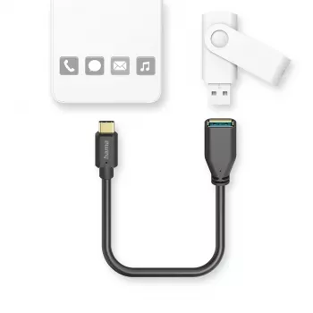 Hama 00125105 USB cable USB 3.2 Gen 1 (3.1 Gen 1) 0.15 m USB A USB C Black