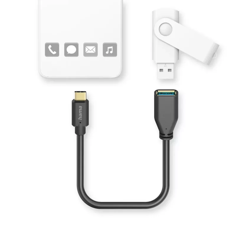 Hama 00125105 USB cable USB 3.2 Gen 1 (3.1 Gen 1) 0.15 m USB A USB C Black