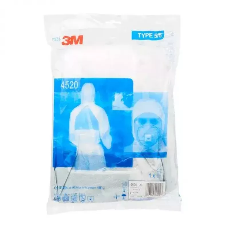 Protective Coverall 3M 4520 Green White 3XL Adult SMS Material