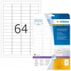 Tab labels HERMA A4 45.7x16.9 mm white Movables 1600 pcs