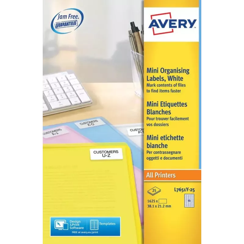 Mini Label Laser Avery L7651 Yellow