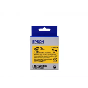 Epson Label Cartridge Heat Shrink Tube (HST) LK-7YBA21 Black/Yellow D21mm (2.5m)