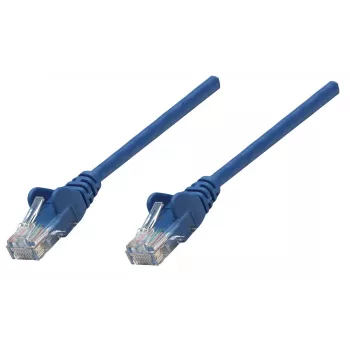 Intellinet Network Patch Cable, Cat6A, 0.25m, Blue, Copper, S/FTP, LSOH / LSZH, PVC, RJ45, Gold Plated Contacts, Snagless, Booted, Lifetime Warranty