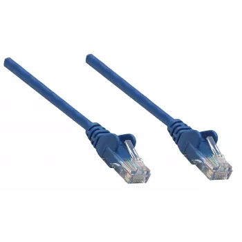 Intellinet Network Patch Cable, Cat6A, 0.25m, Blue, Copper, S/FTP, LSOH / LSZH, PVC, RJ45, Gold Plated Contacts, Snagless, Booted, Lifetime Warranty