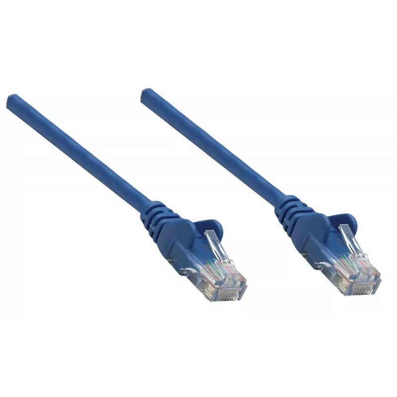 Intellinet Network Patch Cable, Cat6A, 0.25m, Blue, Copper, S/FTP, LSOH / LSZH, PVC, RJ45, Gold Plated Contacts, Snagless, Booted, Lifetime Warranty