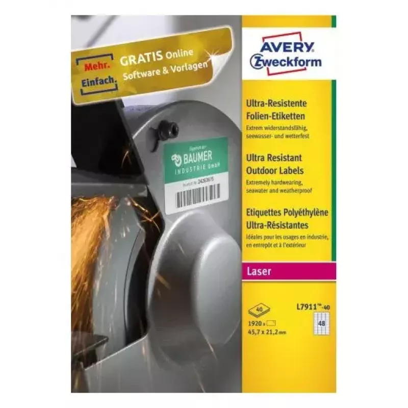 Self-adhesive printer label Avery L7911-40