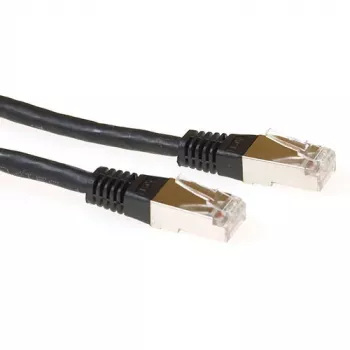 ACT Black 10 meter LSZH SFTP CAT6A patch cable with RJ45 connectors