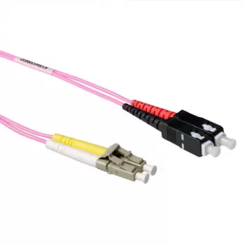 ACT 7 meter LSZH Multimode 50/125 OM4 fiber patch cable duplex with LC and SC connectors