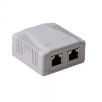 Surface-mounted shielded outlet box ACT FA7004, 2-port CAT6A
