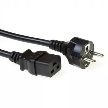 ACT Powercord mains connector CEE 7/7 male (straight) - C19 black 5 m