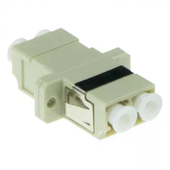 ACT Fiber optic LC duplex adapter multimode OM1/OM2 flange, LC/LC, Ivory, Multi-mode, Ceramic, OM1, 1 pc(s)