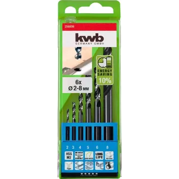 Drill bit set KWB 258806 6 pcs Right hand rotation