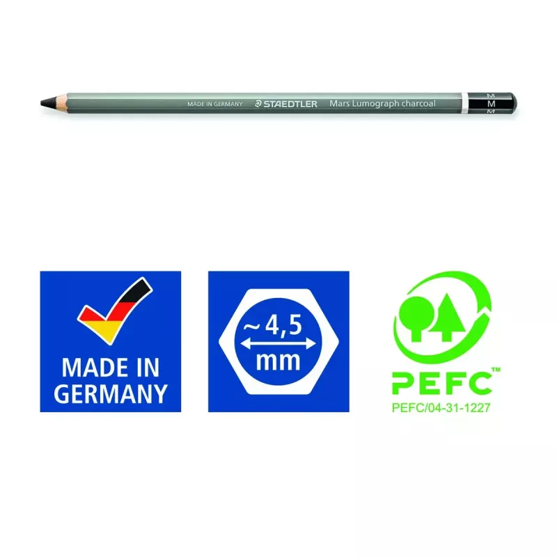 Charcoal Pencil Staedtler Mars Lumograph 4 pc(s) Black