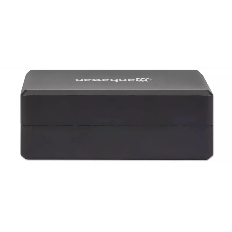 Manhattan Smart Video Multiport Dock, Ports (x5): HDMI Port, USB-A (x2), USB-C (x2), With Power Delivery to USB-C Port, Internal Power Supply, Ultra-Compact, Detachable Power Cable, Black, Three Year Warranty, Retail Box