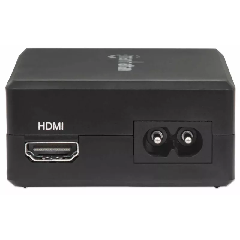 Manhattan Smart Video Multiport Dock, Ports (x5): HDMI Port, USB-A (x2), USB-C (x2), With Power Delivery to USB-C Port, Internal Power Supply, Ultra-Compact, Detachable Power Cable, Black, Three Year Warranty, Retail Box