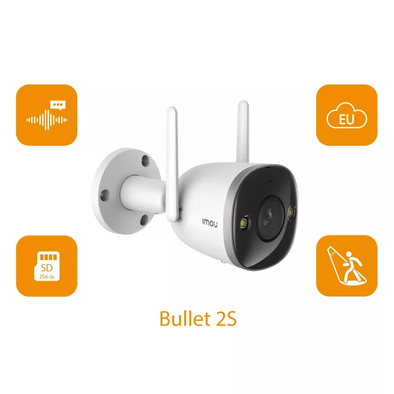 Imou Bullet 2S, IP security camera, Indoor, Wired & Wireless, External, CE, FCC, Ceiling/wall