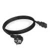 ACT Powercord mains connector CEE 7/7 male (angled) - C13 black 2 m