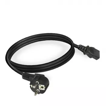 ACT Powercord mains connector CEE 7/7 male (angled) - C13 black 2 m