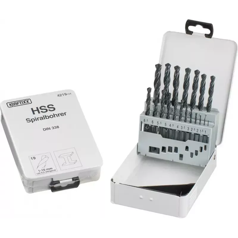 Drill bit set KWB 421944 19 pcs 1.0 - 10 mm Twist drill bits