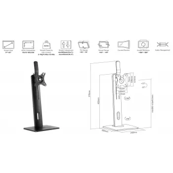 eSTUFF GLB226004 monitor mount / stand 81.3 cm (32 inch) Desk Black