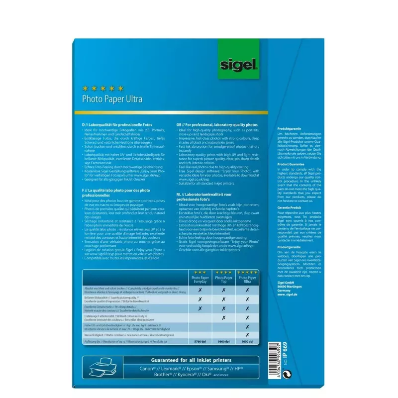 Photo Paper Satin Sigel InkJet Ultra A4