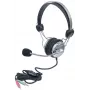 Manhattan Stereo Over-Ear Headset (3.5mm), Microphone Boom (padded), Adjustable Steel Headband, In-Line Volume Control, Ear Cushions, Std 2x 3.5mm stereo jack/plug for audio/mic use, cable 2.5m, 3 Year Warranty
