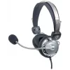 Manhattan Stereo Over-Ear Headset (3.5mm), Microphone Boom (padded), Adjustable Steel Headband, In-Line Volume Control, Ear Cushions, Std 2x 3.5mm stereo jack/plug for audio/mic use, cable 2.5m, 3 Year Warranty