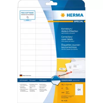 Correction/covering labels HERMA A4 48.3x16.9 mm 1600 pcs