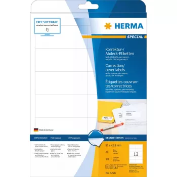 Self-adhesive labels HERMA A4 97x42.3 mm 300 pcs