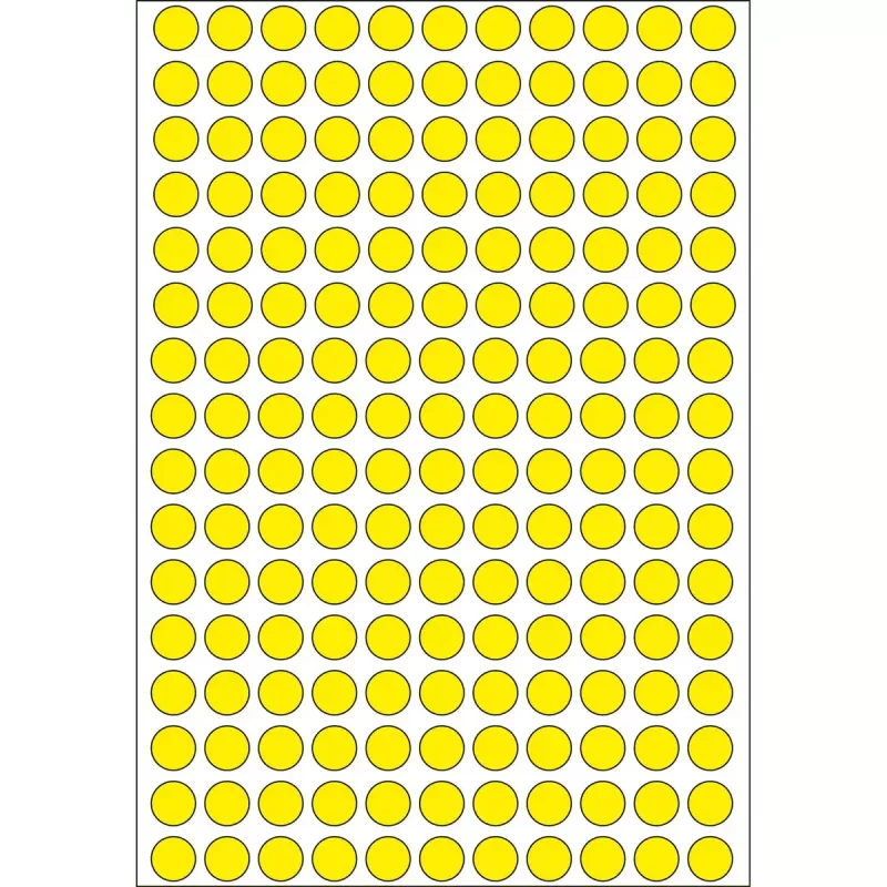Multi-purpose labels HERMA 5632 round yellow dots 8 mm