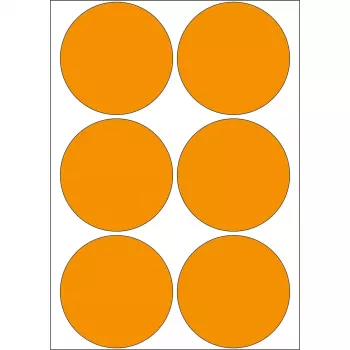 Multi-purpose labels HERMA 2284 luminous orange 50mm round 144 pcs