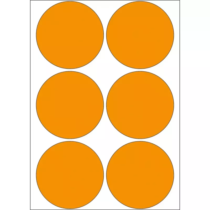 Multi-purpose labels HERMA 2284 luminous orange 50mm round 144 pcs
