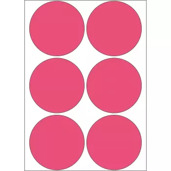 Multi-purpose labels HERMA 2286 luminous red Ø 50 mm 144 pcs