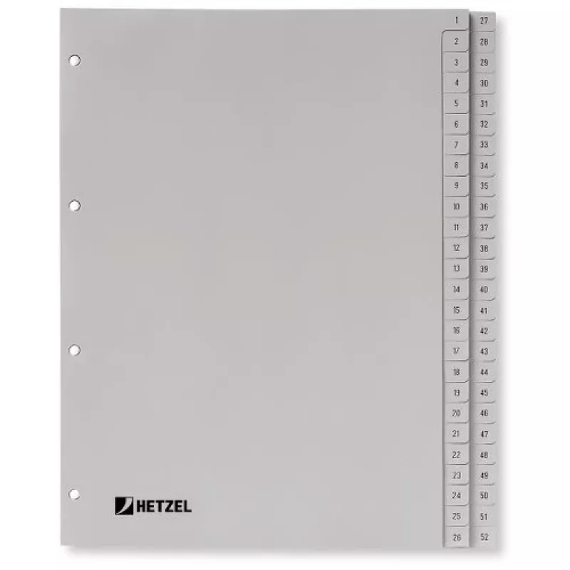 Rexel PP Dividers, grey, numerical, Grey, A4, 225 mm, 300 mm, 7 mm, 1 pc(s)