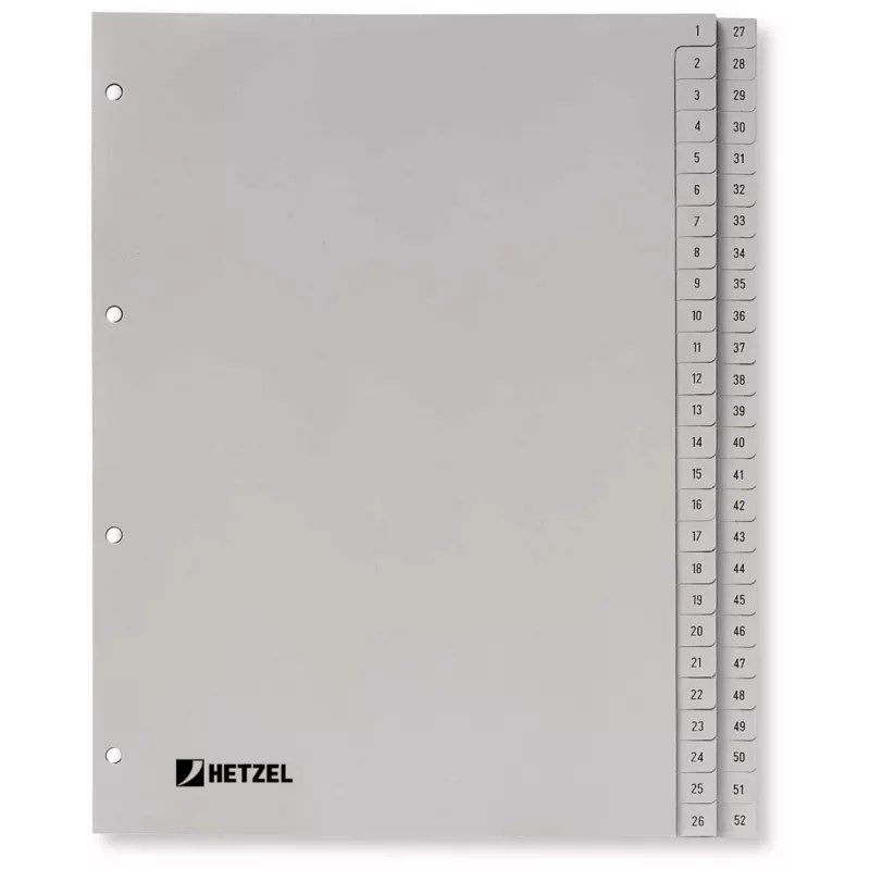 Rexel PP Dividers, grey, numerical, Grey, A4, 225 mm, 300 mm, 7 mm, 1 pc(s)